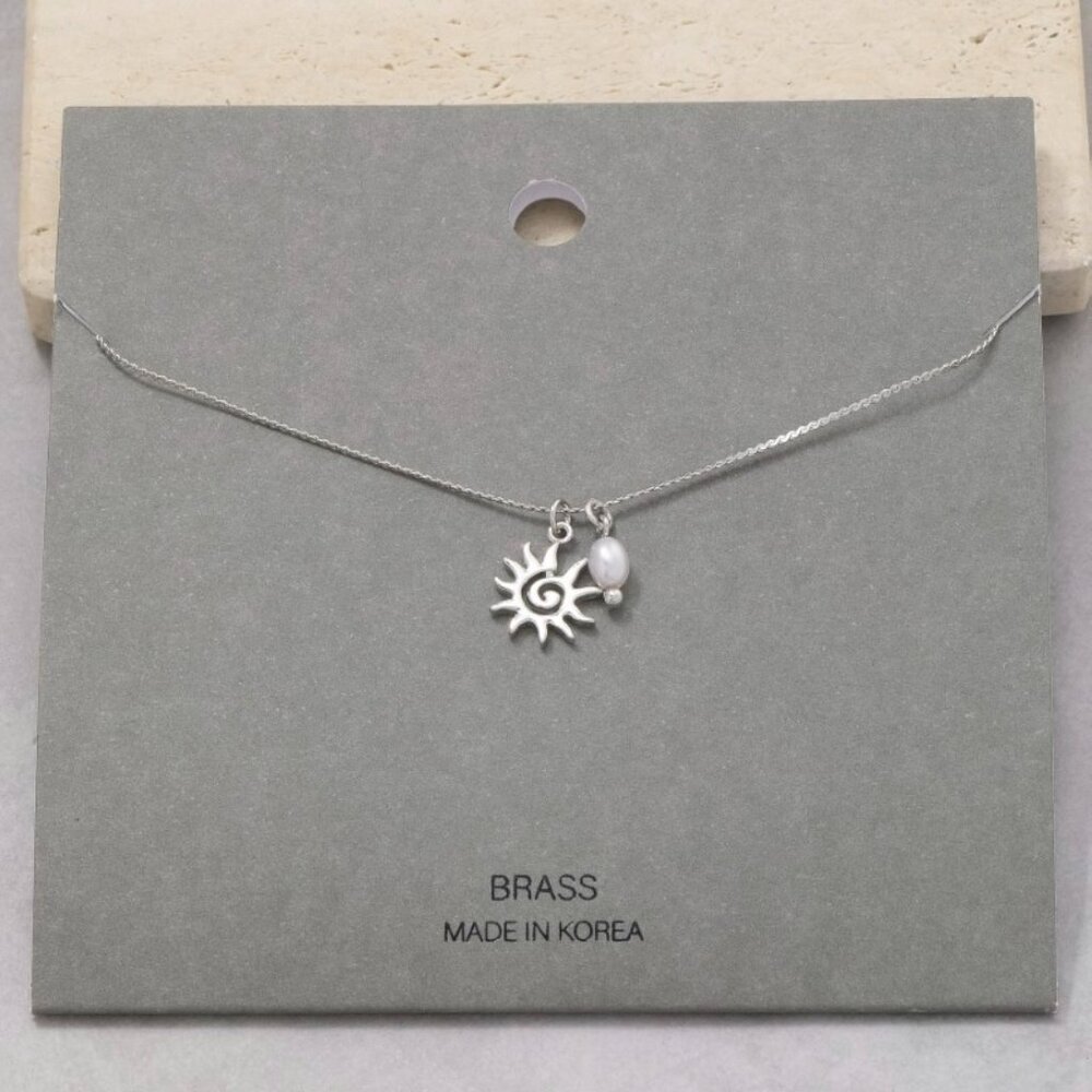 KENNEDY SILVER SPIRAL SUN NECKLACE